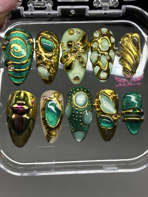 Gilded emeralds