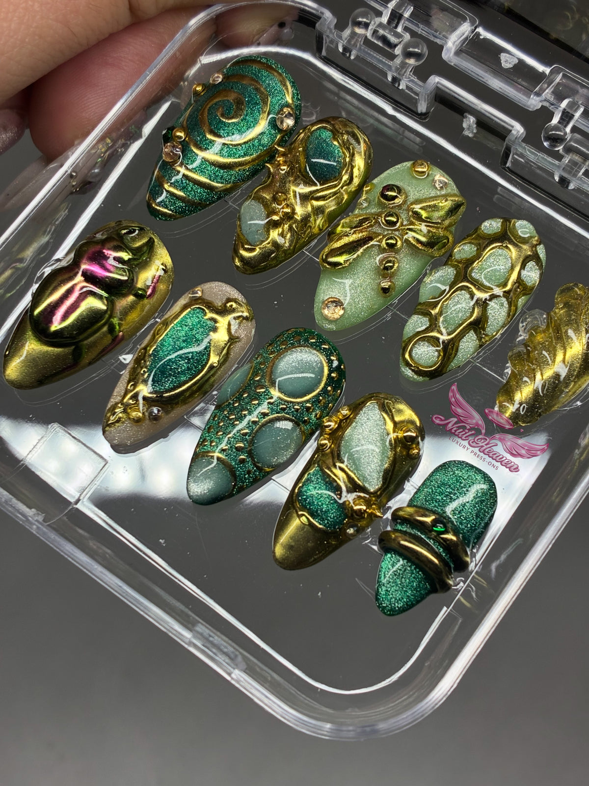 Gilded emeralds