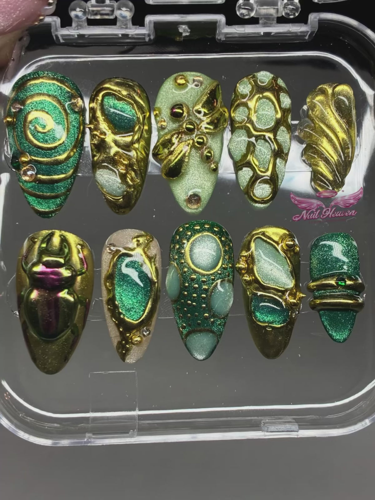 Gilded emeralds
